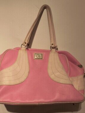 Lululemon Athletica Vintage 1990s pink and cream faux-leather large gym
